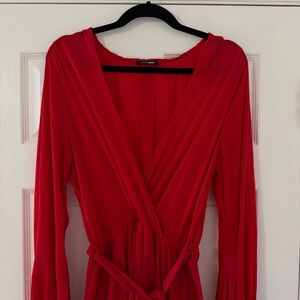 Women’s Maxi Dress Long Sleeve Dress in Red